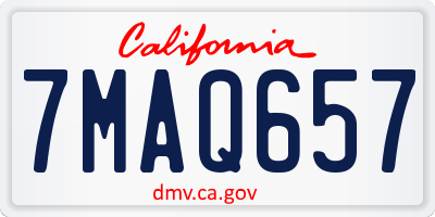 CA license plate 7MAQ657