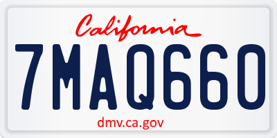 CA license plate 7MAQ660