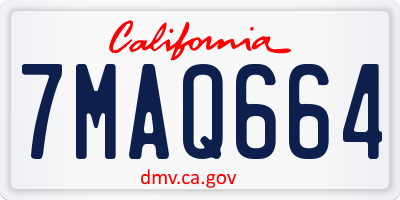 CA license plate 7MAQ664