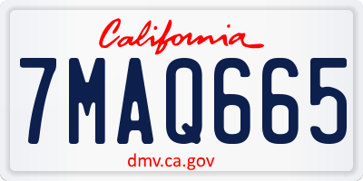 CA license plate 7MAQ665