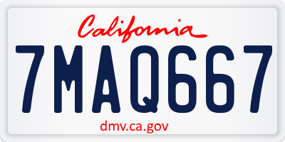 CA license plate 7MAQ667