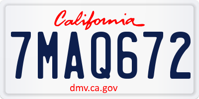CA license plate 7MAQ672