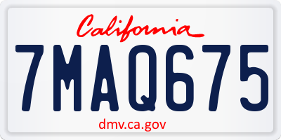 CA license plate 7MAQ675