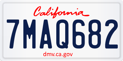 CA license plate 7MAQ682