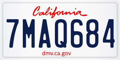 CA license plate 7MAQ684