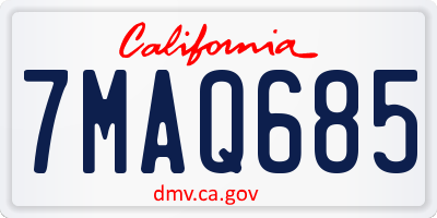 CA license plate 7MAQ685