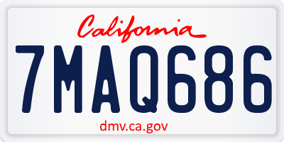 CA license plate 7MAQ686
