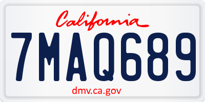 CA license plate 7MAQ689
