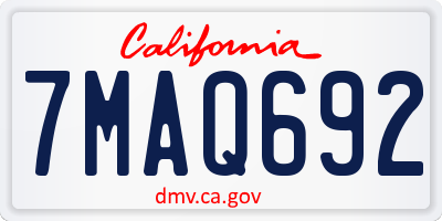 CA license plate 7MAQ692