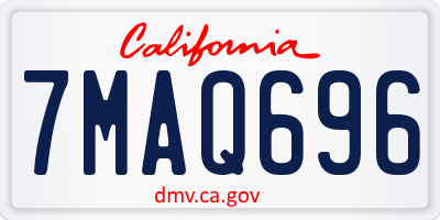 CA license plate 7MAQ696