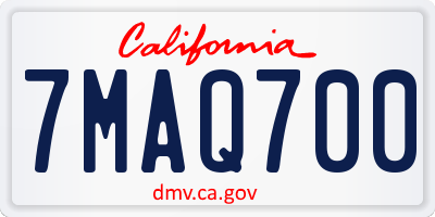 CA license plate 7MAQ700