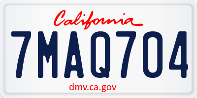 CA license plate 7MAQ704