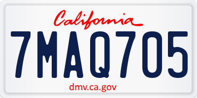 CA license plate 7MAQ705