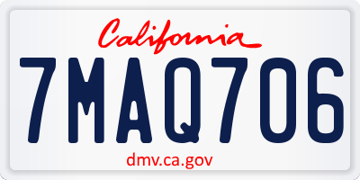 CA license plate 7MAQ706
