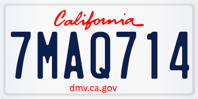 CA license plate 7MAQ714