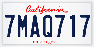 CA license plate 7MAQ717