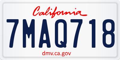 CA license plate 7MAQ718