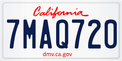 CA license plate 7MAQ720