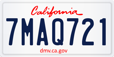 CA license plate 7MAQ721