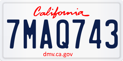 CA license plate 7MAQ743