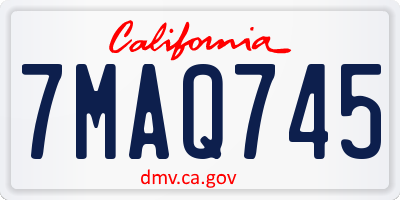 CA license plate 7MAQ745
