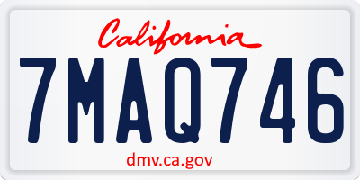 CA license plate 7MAQ746