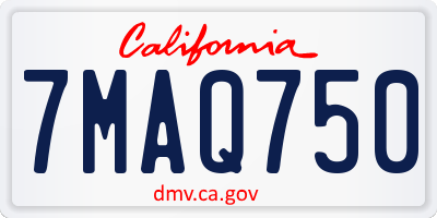 CA license plate 7MAQ750