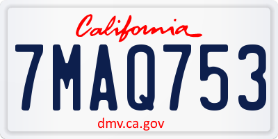 CA license plate 7MAQ753