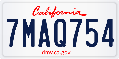 CA license plate 7MAQ754