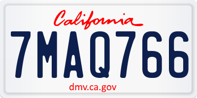 CA license plate 7MAQ766