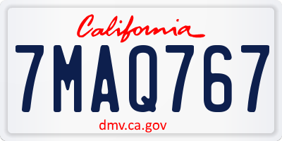 CA license plate 7MAQ767