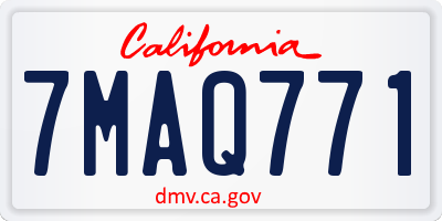 CA license plate 7MAQ771