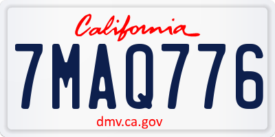 CA license plate 7MAQ776