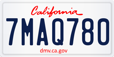 CA license plate 7MAQ780