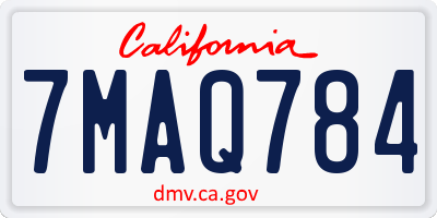 CA license plate 7MAQ784
