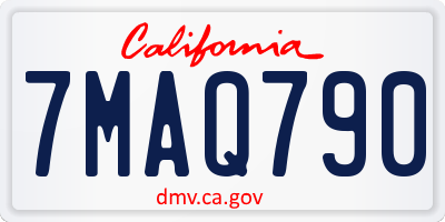 CA license plate 7MAQ790