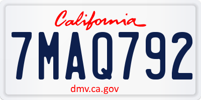 CA license plate 7MAQ792