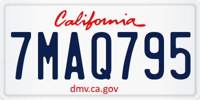 CA license plate 7MAQ795