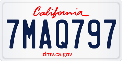 CA license plate 7MAQ797