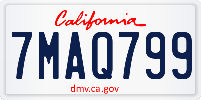 CA license plate 7MAQ799