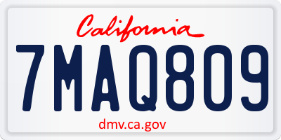 CA license plate 7MAQ809