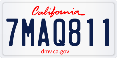 CA license plate 7MAQ811
