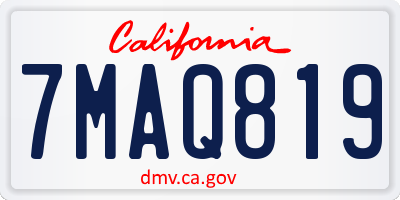 CA license plate 7MAQ819
