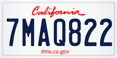 CA license plate 7MAQ822