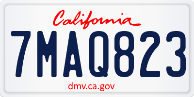 CA license plate 7MAQ823