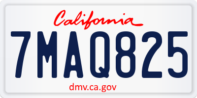 CA license plate 7MAQ825