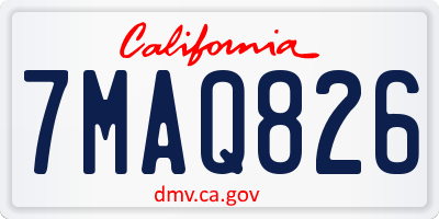 CA license plate 7MAQ826