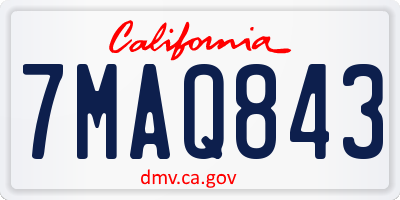 CA license plate 7MAQ843