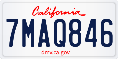 CA license plate 7MAQ846