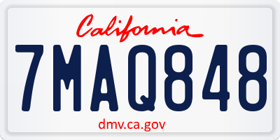 CA license plate 7MAQ848